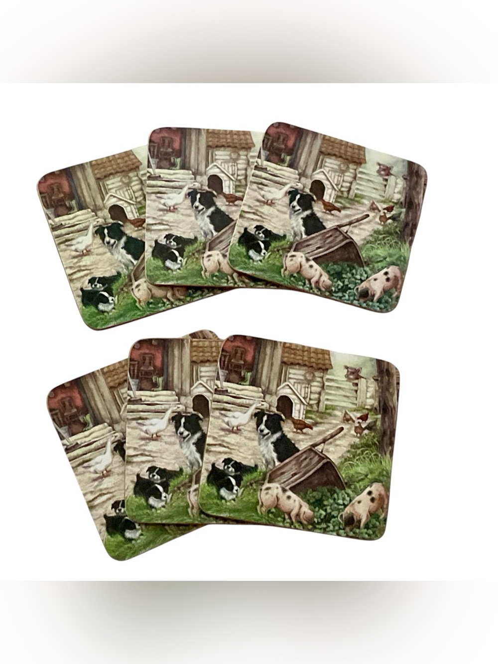 Vintage Ashdene or Pimpernel Set of 6 “Working Dog” Series Coasters - Picture 1 of 4